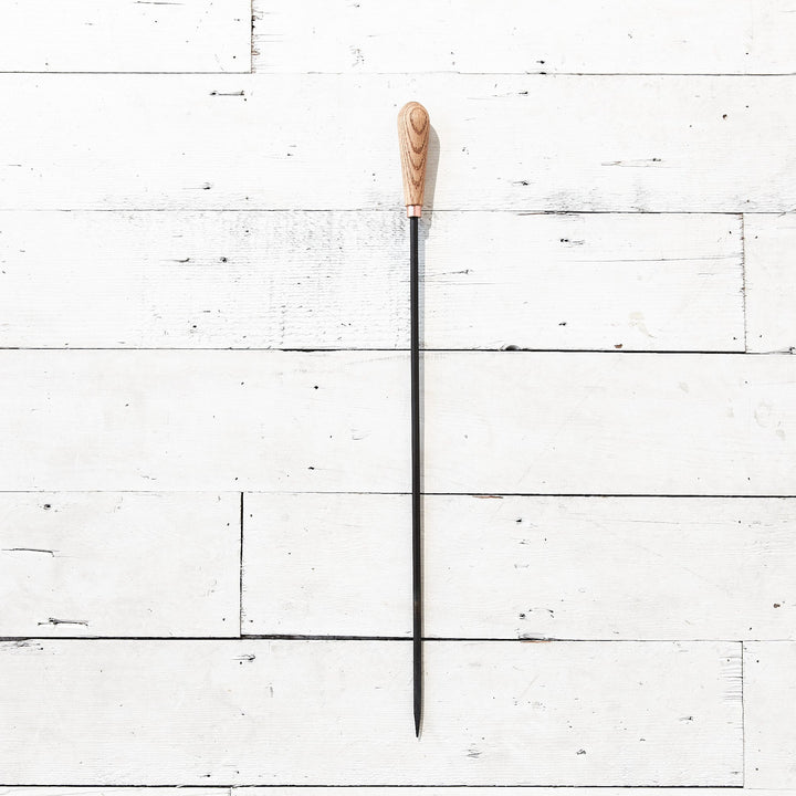 Oak and Copper Fire Poker