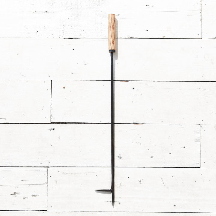 Oak and Iron Fire Poker with Hook