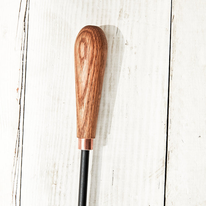 Oak and Copper Fire Poker